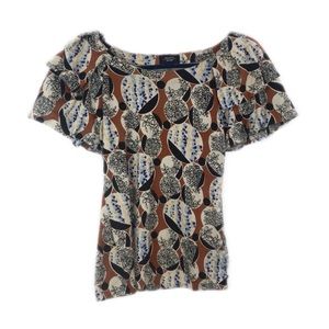 DELETTA Anthropologie Circle Print Top - E78